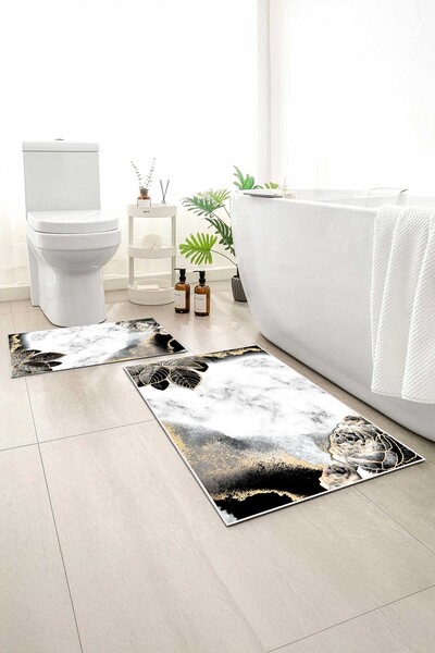 Monnhein 2 buc Covoraș de baie, covor moale de baie, cu bază anti-alunecare, ...