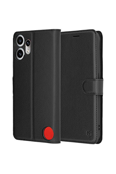 Techsuit Husa pentru Nothing CMF Phone 2 Pro - Husă Folio din piele - Negru