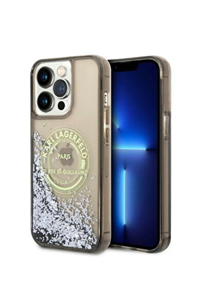 Karl Lagerfeld HusДѓ Liquid Glitter Karl Head pentru iPhone 14 Pro, Negru