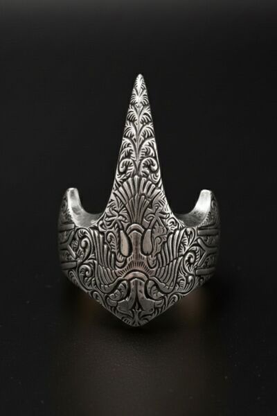 sermoda Erkek Gümüş Yüzük - Osmanlı Zihkir Okçu IYI Yüzüğü Gümüş Erkek Yüzük 1