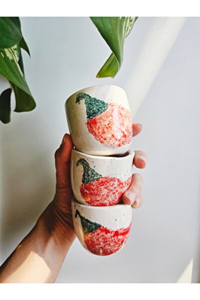WEBBMODA Handmade Mug with Chili Pepper Pattern