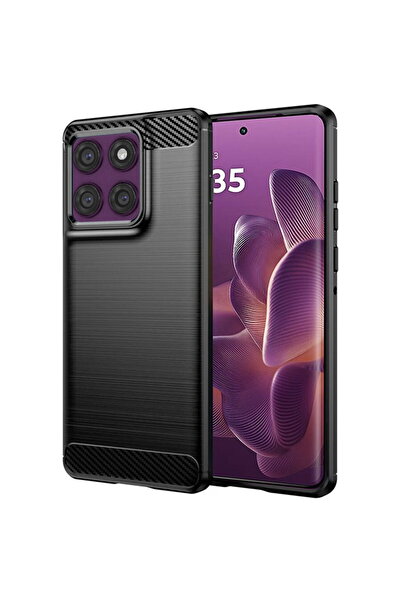 Techsuit Husa pentru Motorola Edge 60 Pro - Carbon Silicone - Black