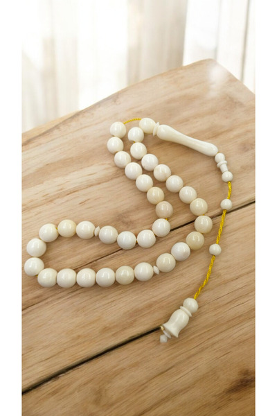 İnan Tesbih Natural Color Original Camel Bone Sphere Cut Prayer Beads