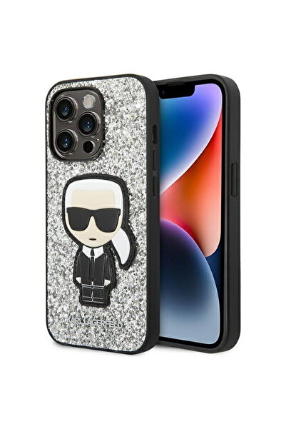 Karl Lagerfeld KLHCP14XGFKPG Carcasă rigidă pentru iPhone 14 Pro Max 6.7" arg...