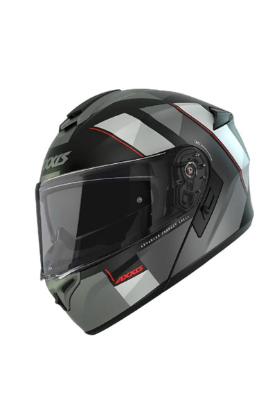 AXXIS Motosiklet Kaskı Storm SV Dıamond B22 Mat-Gri Çene Açılır Kask