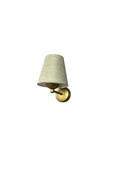 BİAVİZE Bej Hasirli Gold Chrome Wall Sconce