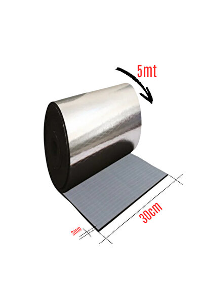 SLCMARKETİM Araç Oto Ses Isı Yalıtım Bandı 3mm x 30cmx5metre Alüminyum Folyol...