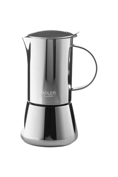 adler AD 4417 Italian Espresso Maker - 10 Cup Capacity, Stove-Compatible, Dis...