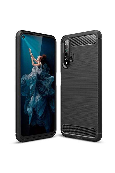 Techsuit Husa pentru Huawei Nova 5T / Honor 20 - Carbon Silicone - Black