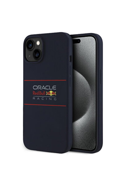 Red Bull Racing Husa pentru iPhone 15 - Silicone Horizontal Centered Logo Mag...