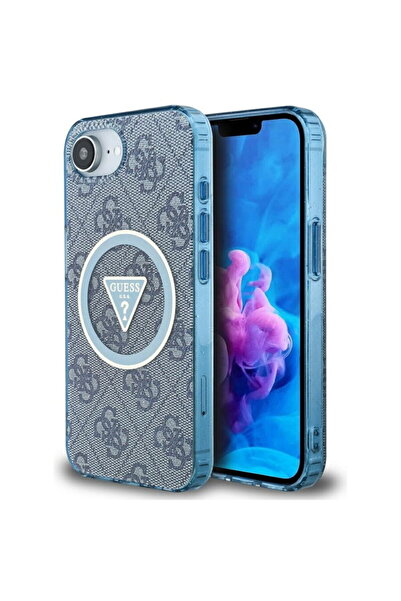 Guess Husa pentru iPhone 16e - IML Metal Glitter 4G Circle Triangle MagSafe (...