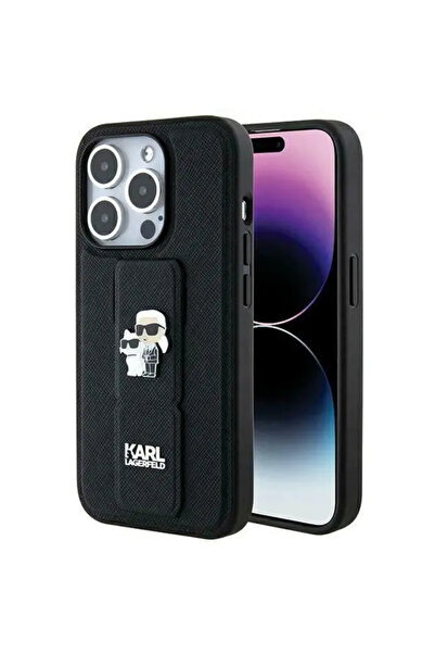 Karl Lagerfeld Carcasă Gripstand Saffiano Karl&Choupette Pins pentru iPhone 1...