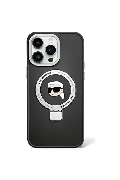 Karl Lagerfeld Carcasă cu suport inelar Karl Head MagSafe pentru iPhone 15 Pl...