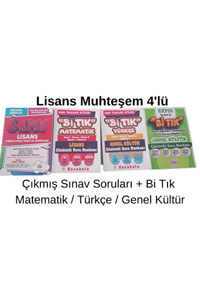 Kocakafa Yayınları Lisans 4'lü Set Çıkmış Sınav+Bı Bık Matematik,Türkçe,Genel...