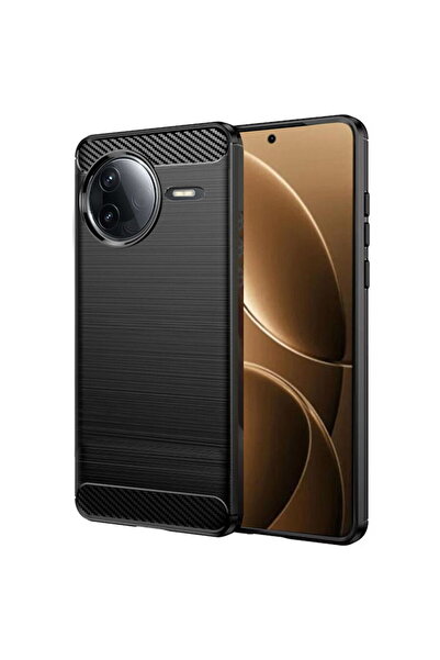 Techsuit Θήκη για Xiaomi Poco F7 Pro - Σιλικόνη άνθρακα - Μαύρη