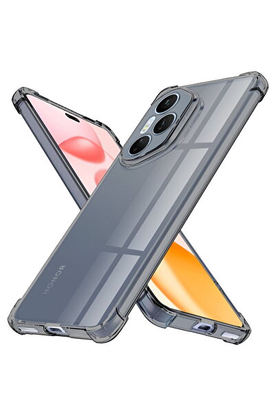 Techsuit Husa pentru Honor 400 Pro - Shockproof Clear Silicone - Smoke Black