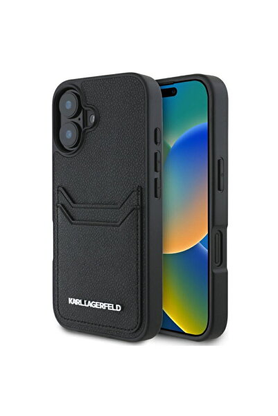 Karl Lagerfeld Husa iPhone 16 - Hardcase Grained Leather Cardslots (KLHCP16SP...