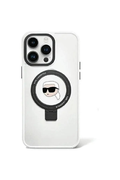 Karl Lagerfeld KLHMP15LHMRSKHH Carcasă rigidă albă/albă pentru iPhone 15 Pro ...