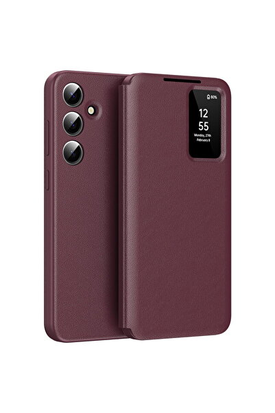 Techsuit Husă pentru Samsung Galaxy S24 - Seria SmartView - Roșu