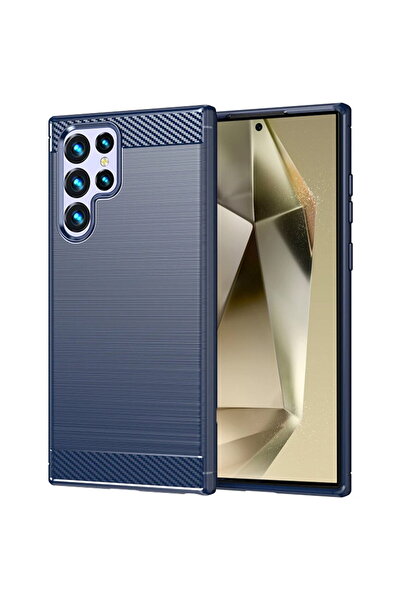 Techsuit Samsung Galaxy S25 Ultra Case - Carbon Silicone - Blue