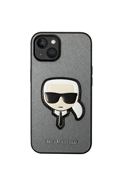 Karl Lagerfeld Husa Capac Spate Saffiano Karl's Head Argintiu APPLE Iphone 14...