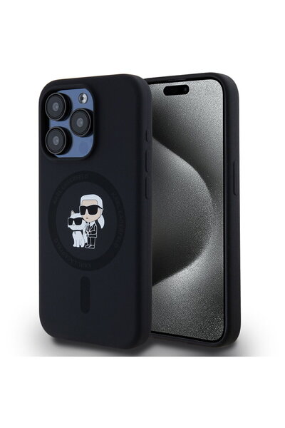 Karl Lagerfeld iPhone 15 Pro Case - Silicone MagSafe (KLHMP15LSCMKCRHK) - Kar...
