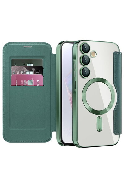 Techsuit Husa pentru Samsung Galaxy A35 5G - SmartMag Book Case - Green