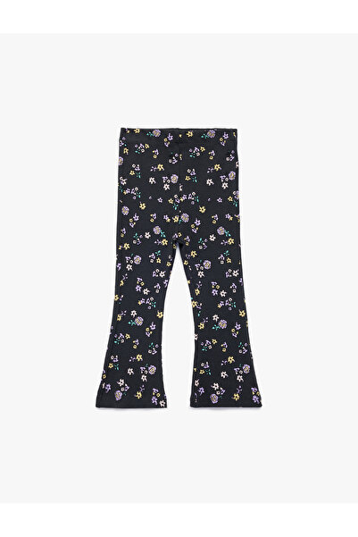 Koton Colanți din bumbac evazat cu flori și talie elastică