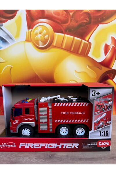 scntoys Pilli Sürtmeli Sesli Işıklı Itfaiye Aracı 1:16 Ölçek Oyuncak İtfaiye ...