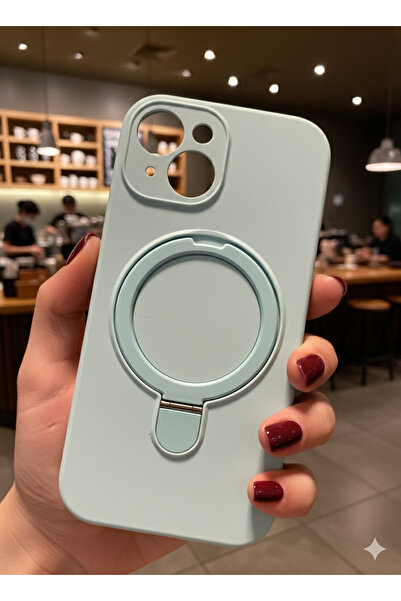 Goldie Case İPhone 13/14 Uyumlu Düz Renkli /Standlı / İçi Kadife / Darbe Emic...