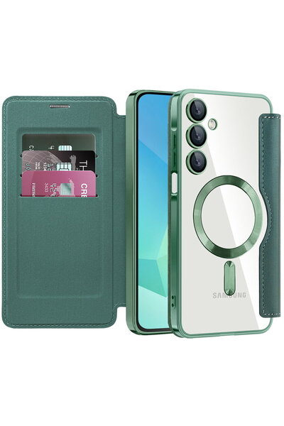Techsuit Husa pentru Samsung Galaxy A16 4G / A16 5G - SmartMag Book Case - Green