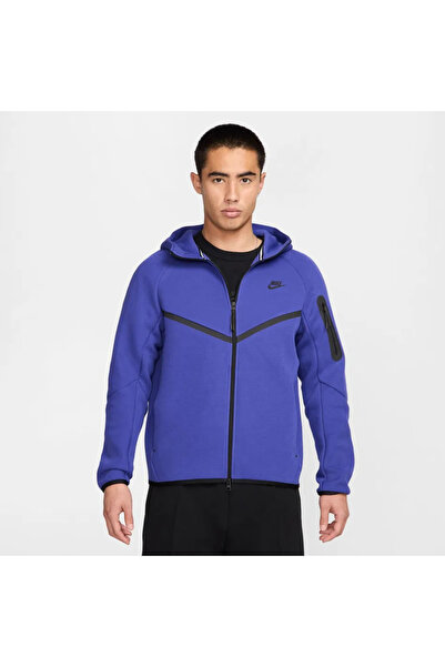Nike Tech Fleece FZ Windrunner Hoodie Erkek Mavi Sweatshirt