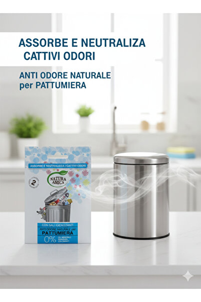 natura Odorizant pentru Coșul de Gunoi Amica, Set 2 Plicuri, cu Cărbune Activ...