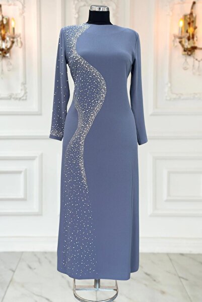 Modaviki Didar Tesettür Evening Dress Gray Isr1034
