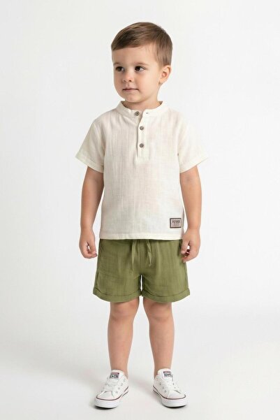 MiaBaby Muslin Bis.Yaka Shorts Set