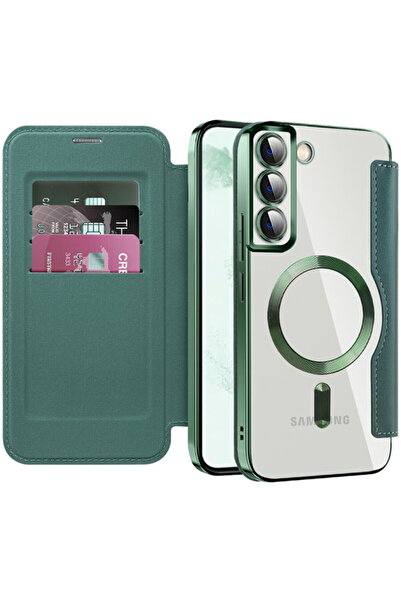 Techsuit Husa pentru Samsung Galaxy S22 Plus 5G - SmartMag Book Case - Green