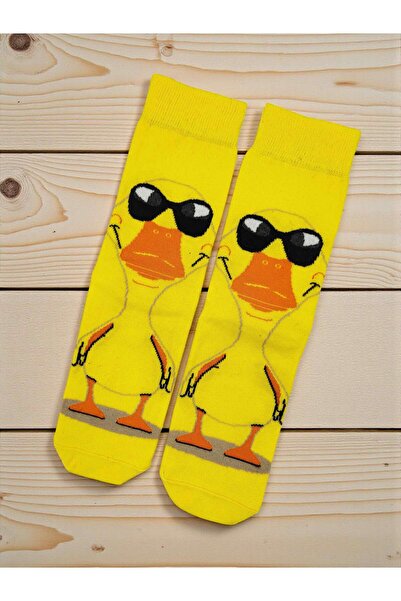 GSocks Sarı Gözülüklü Ördek Desenli Renkli Çorap