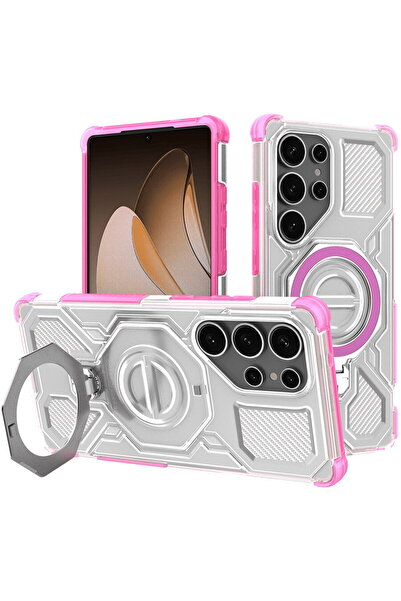 Techsuit Husa pentru Samsung Galaxy S25 Ultra - Carbon Shield PRO - Pink Tran...