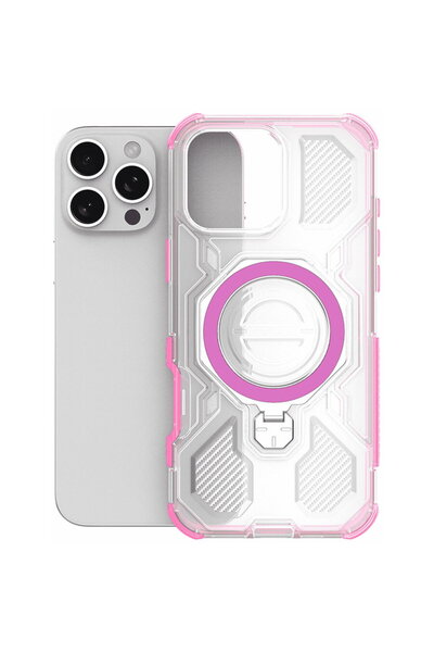Techsuit Husa pentru iPhone 16e - Carbon Shield PRO - Pink Transparent