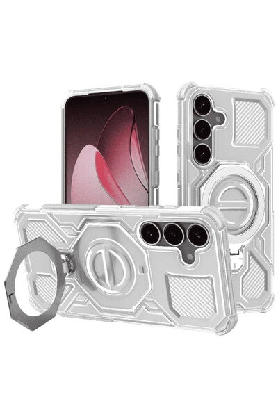Techsuit Samsung Galaxy S25 Case - Carbon Shield PRO - White Transparent