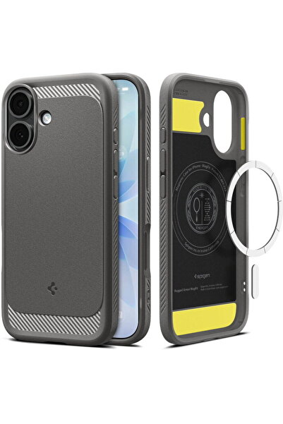 Spigen Husa pentru iPhone 17 - Rugged Armor MagSafe - Grey