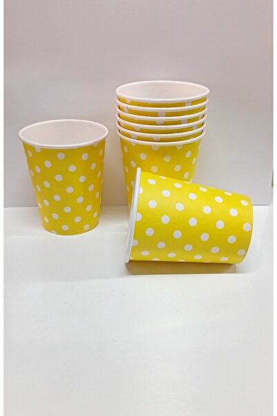 LİNA PARTİ HEDİYELİK Karton Bardak Renkli Sarı 16 lı