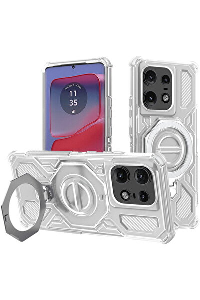 Techsuit Husa pentru Motorola Edge 50 Pro - Carbon Shield PRO - White Transpa...