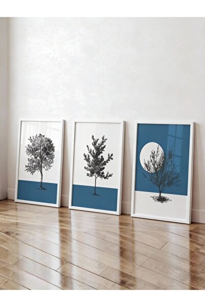 bestablo Framed Wooden Painting Set of 3 |   Modern Tree Pattern Wall Decor