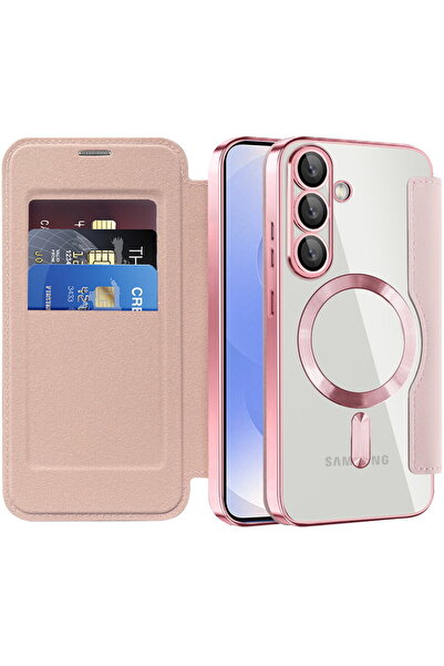 Techsuit Case for Samsung Galaxy S25 - SmartMag Book Case - Pink