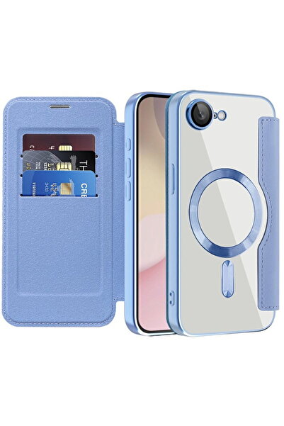Techsuit Husa pentru iPhone 16e - SmartMag Book Case - Light Blue