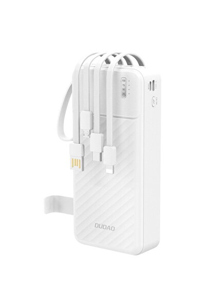 DUDAO K11 Pro 20000mAh with Built-in Cables - White