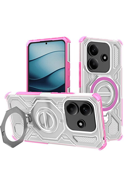 Techsuit Husa pentru Xiaomi Redmi Note 14 5G - Carbon Shield PRO - Pink Trans...