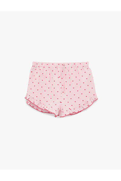 Koton Rahat Kalıp Yüksek Bel Kalp Desenli Şort Pijama Altı