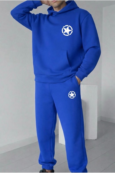 FUFLUNS Star Circle Printed Unisex Men/Women K Hooded Oversize Bottom/Top Tra...